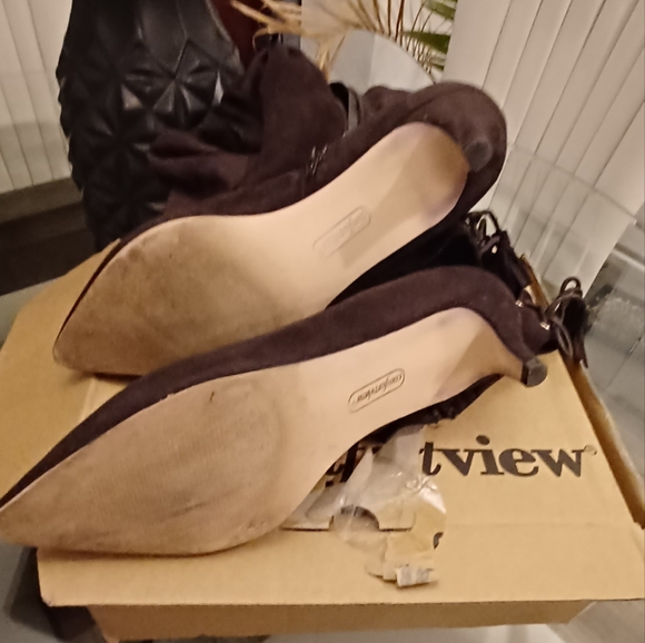 ROAMANS Brown kitten Slouch suede kitten boots... Sz 11W.(true-widecalf) - Picture 5 of 6